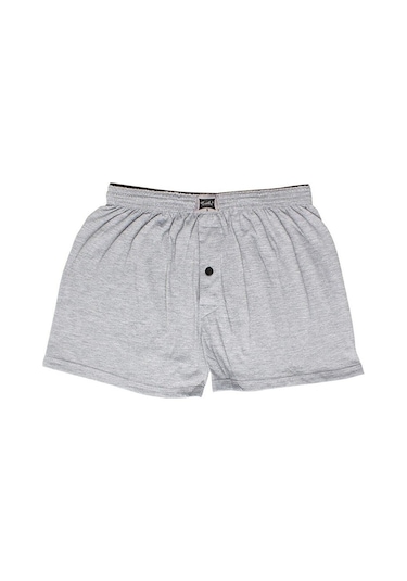 Tutku 0117 Penye Düğmeli Düz Erkek Boxer 6'lı