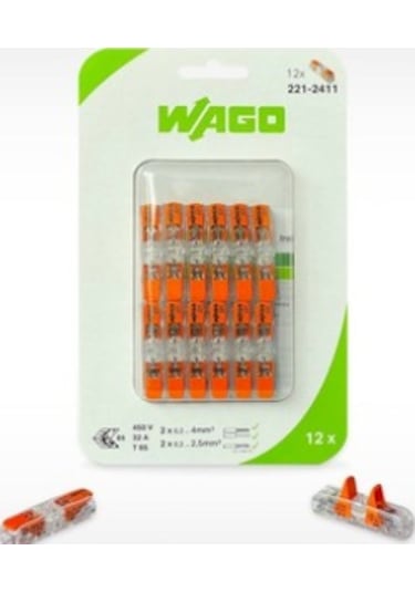 Wafo İnline Kollu Birleştirme Konektörü 221-2411 12 Li