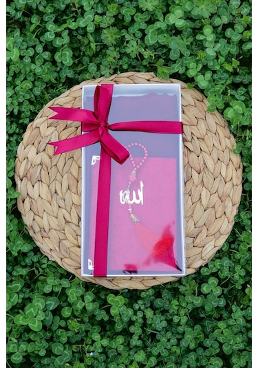 20 Adet Eşarplı Yasin Hediyelik Mevlid Seti Y201 Kırmızı