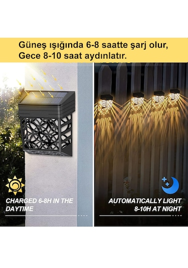 Greentech Güneş Enerjili Duvar ve Çit LED Aydınlatma 4 Adet / GT-SL22