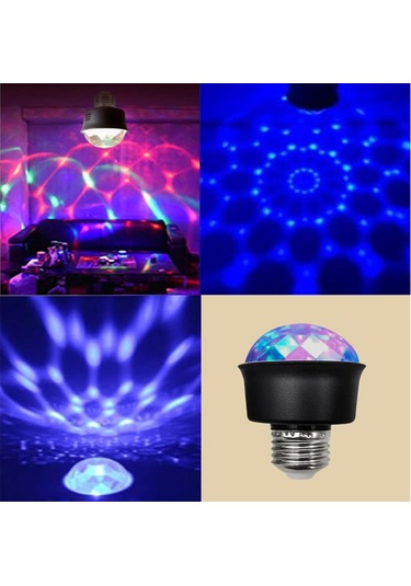 Ledx Al-kxt6882 Mini 360 Derece Led 3.3 Watt E27 Duy Rgb Renk Disko Lamba Gece Lambası Çocuk Odası Renkli