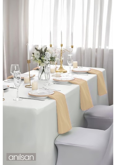 Tekli %100 Pamuk Kumaş Peçete Krem 50x50 Cm Mutfak Bezi Sofra Sunum Servis Peçetesi Krem