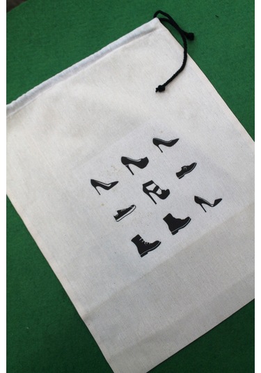 2 Adet Dört Mevsim Ayakkabı Baskılı Keten Ayakkabı Poşeti - Ayakk Pembe