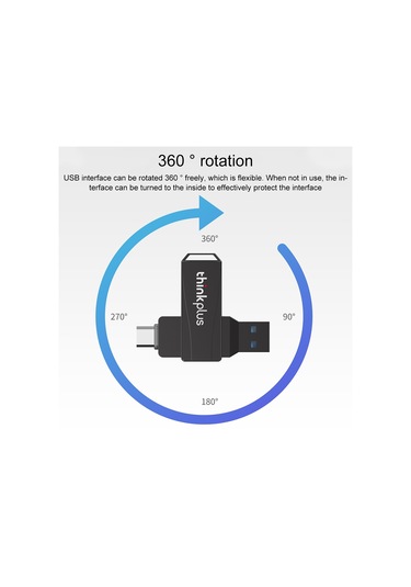 Sones Lenovo Thinkplus Mu252 Usb 3.1 + Usb-c / Type-c Flash Sürücü, Bellek: 128 Gb