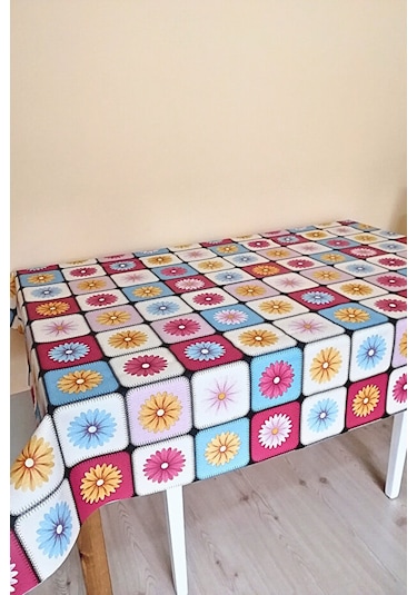 Altı Astarlı Muşamba Masa Örtüsü-farklı Ölçülerde-rnkkr Renkli Çiçekli