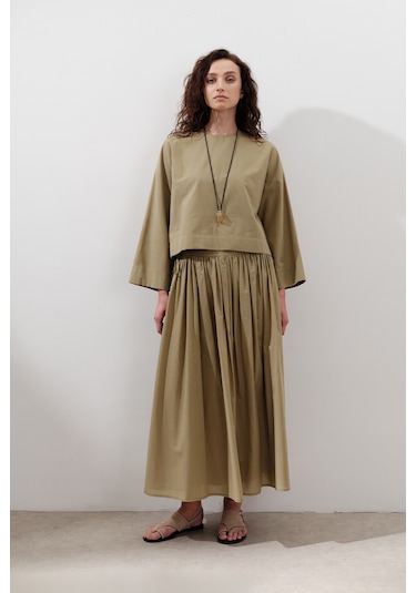 Bağlama Detaylı Geniş Etek Toprak Toprak