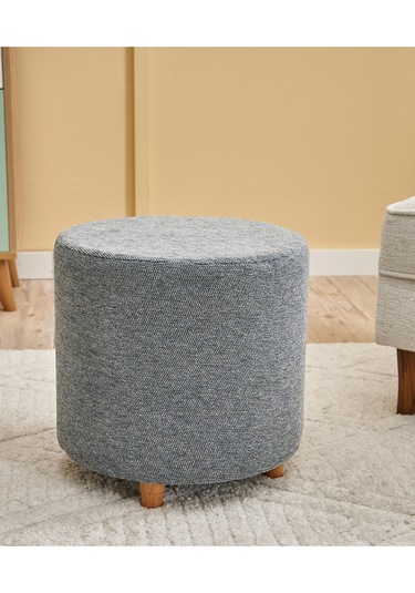 Favora Mario Ahşap Ayaklı Puf - Gri Gri