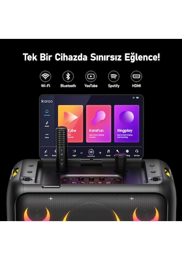 Ikarao Break X1 460 W 13.3" Karaoke Bluetooth 5.3 Hoparlör Seti