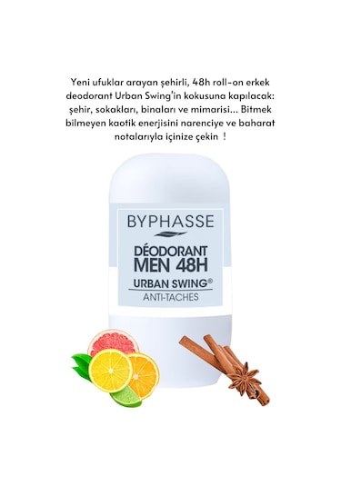 Byphasse Urban Swing 48H Erkek Roll-On Deodorant 50 ML