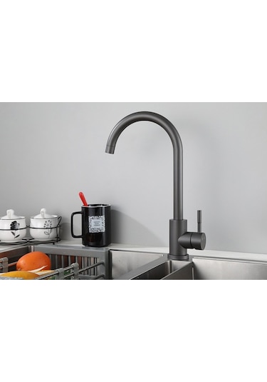 Sardıcı Siyah Mutfak Musluğu Krom