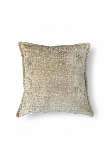 Kırlent İthal Kadife Kumaş 3'lü Set - Yumuşak Dokulu Dekoratif Özel Tasarım Kırlent Kılıfı Açık Bej