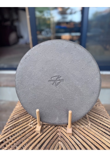 Argile Rouge Büyük Servis Tabağı El Yapımı Stoneware Antrasit