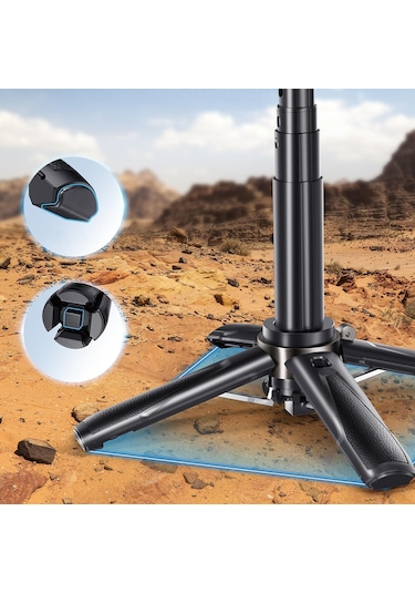 Jmary Mt-18 360 Derece Dönebilen Kumandalı Selfie Çubuğu Ve Tripod Siyah