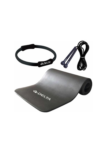 Delta- 15 mm Pilates Minderi 35 cm Pilates Çemberi Atlama İpi Seti