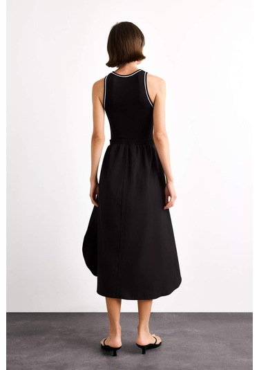 Defacto A Kesim Pamuklu Kolsuz Midi Elbise G1358ax25smbk81 Siyah