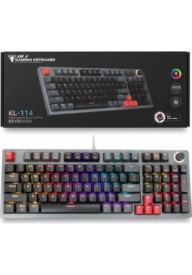 Jedel Kl-114 Mekanik Gaming Klavye - Blue Switch, Rgb Aydınlatmalı, Volume Kontrol