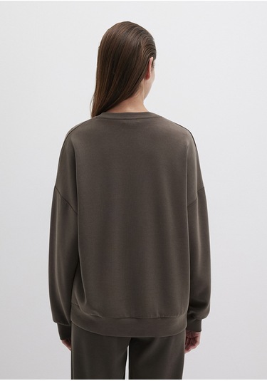 Mavi - Lux Touch Tencel Tm Modal Kahverengi Sweatshirt 168837-90707 Kahverengi