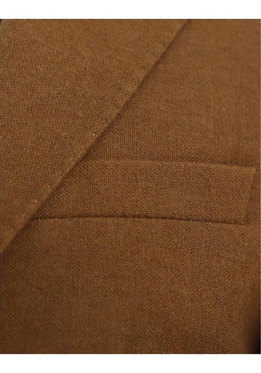 Uki Camel Mono Yaka Klasik Ceket CAMEL