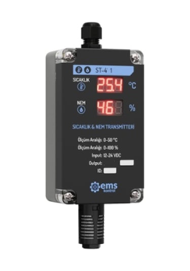 Ems St-461 ,24vdc Rs485 Ekranlı Isı-nem Sensör
