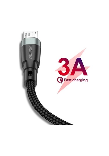 Uslıon MikroUsb Kablosu 3a Hızlı Şarj Şarj Cihazı Microusb Kablosu Android Cep Telefonu Tel Kablosu 0.5m Kırmızı