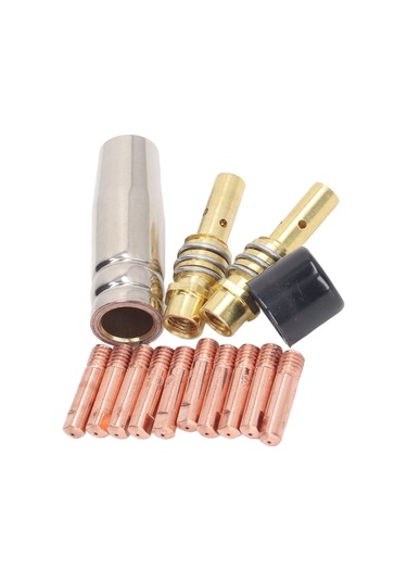 Skycity 15ak Mıg/mag Kaynak Torçları İçin 14 Parça Bakır Tabanlı Konduktif Uç, Gaz Burnu, Bağlantı Çubuğu Ve Kapak Tamiri Aksesuar Seti