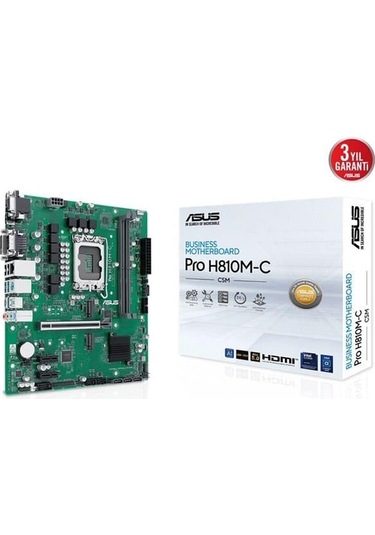 Asus Pro H810m-c Csm Ddr5 Hdmı-dp Typec Pcıe 5.0 1851p Matx Kurumsal Anakart