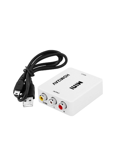 Sones Vk-126 Mını Hdmı - Cvbs/l+r Ses Dönüştürücü Adaptörü Ölçekleyici Beyaz