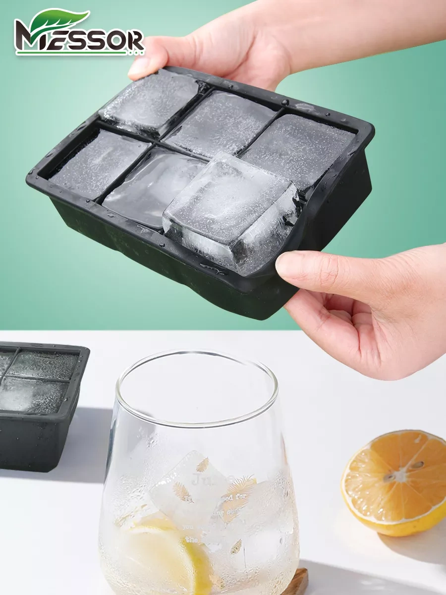 Messor Büyük Küp Buz Kalıpları Silikon 2 Adet 225907232 Siyah