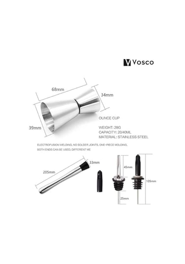 Vosco Kokteyl Shaker Seti 7 Parça