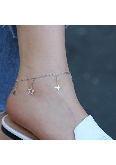 Şans Figürlü Gümüş Halhal Gümüş