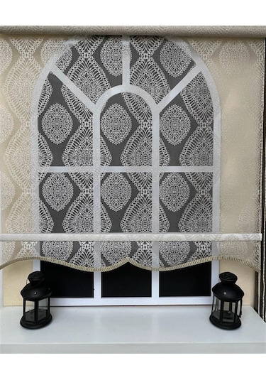 Çift Mekanizmalı Bej Tül Perde Ve Ekru Stor Perde Stb45240-v109