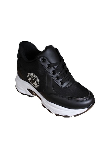 Yazkış Kadın Siyah Beyaz Parlak Kumaş Taşlı 8cm İçten Gizli Topuk Fashıon Günlük Spor Ayakkabı Siyah Yazkış Kadın Siyah Beyaz Parlak Kumaş Taşlı 8cm İçten Gizli Topuk Fashıon Günlük Spor Ayakkabı Siyah