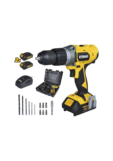 Rtrmax RTX1820 Şarjlı Darbeli Matkap 50 Nm 2x2 Ah Çift Akü X-Lion