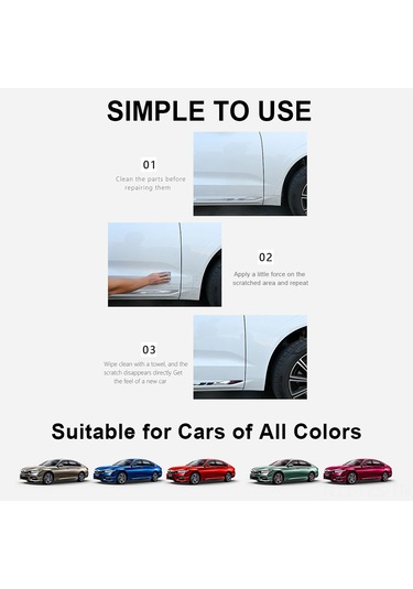 Fosenze Oto Çizik Tamir Kumaşı - Nano Teknolojiyle Araba Çiziklerini Giderir, 2 Adet Gri 10x10cm