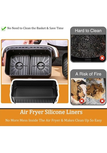 Ulzyvf Yeniden Siyah Silikon Silikon Ninja Kullanılabilir Kaplamaları İçin Hava Fritözü Af500 10.4l Ss Siyah