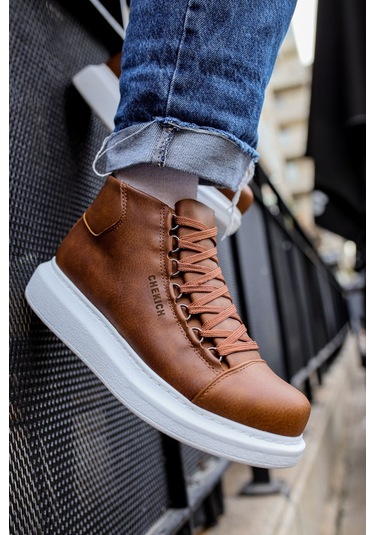 Pabucmarketi Bağcıklı Erkek Sneaker Bot Taba Taba