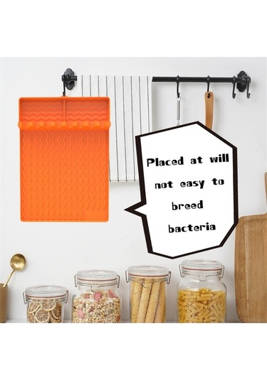 Ulzyvf Yan Turuncu Spatula Raf Matı, Izgara Yüksek Isıya Dayanıklı Barbekü Aleti 3'ü 1 Arada Turuncu