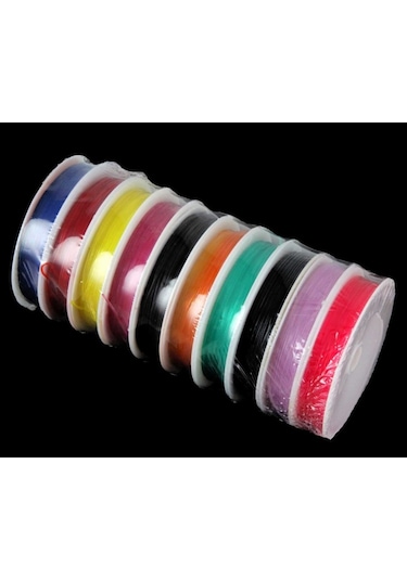 10 Adet. Renkli Misina. 1 Mm. Silikon Misine. Esnek. El İşi Takı.