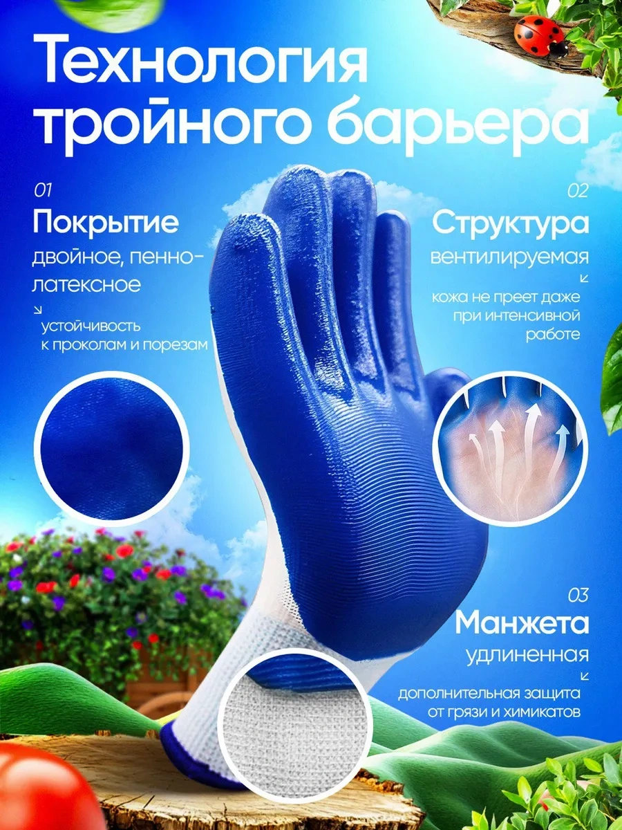 W-grow Nitril Kaplamalı Bahçe Eldivenleri 12 Çift 480545882