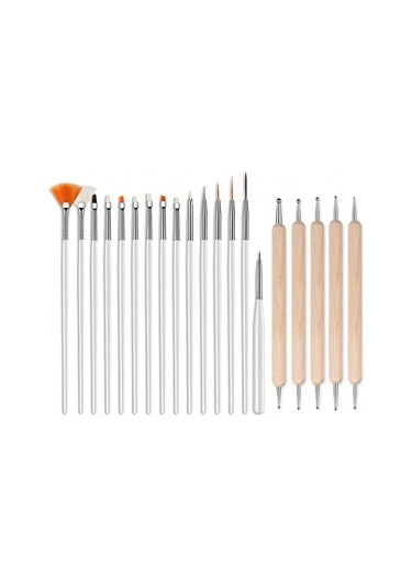 5/20 Adet Tırnak Resim Fırçaları Seti Profesyonel Tırnak Malzemeleri Akrilik Uv Jel Çizim Süsleyen Manikür Tasarım Araçları Aksesuar Açık