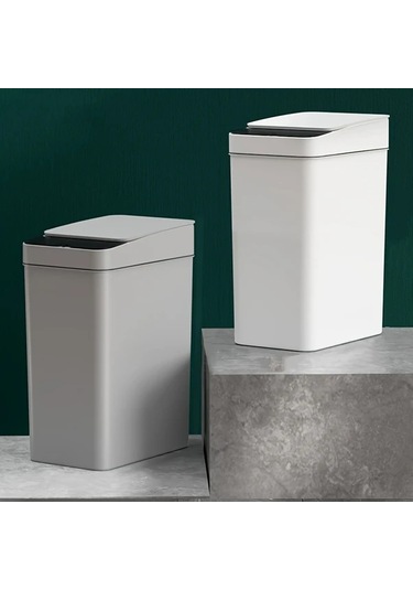 Honeybeeshop Akıllı Sensörlü Otomatik Çöp Kutusu 11l Beyaz Ev Ofis Mutfak İçin Dokunmasız