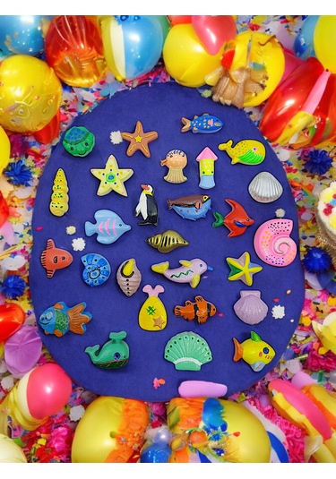Taş Boyama Anne-çocuk Etkinliği, 30 Parça Sevimli Deniz Canlıları