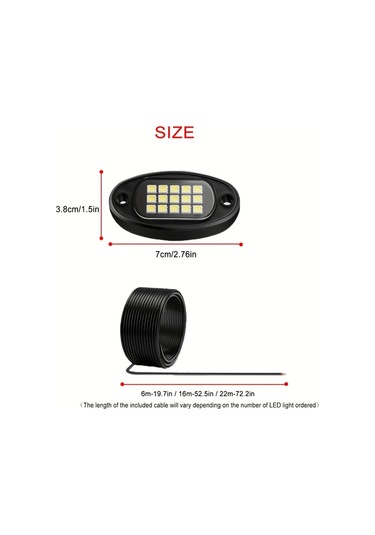 Xuweiwei 8 Pods Araç Led Işıkları Rock Işıkları 6000k Beyaz Led Araç Altı Aydınlatma Suv Kamyon Motosiklet Atv Utv Pickups Off Road