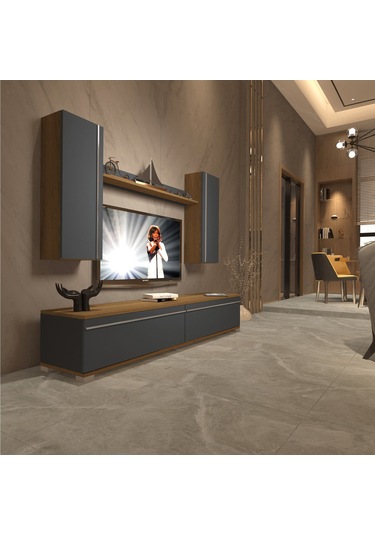 Decoraktiv Eko 5d Mdf Std Tv Ünitesi Tv Sehpası Pera - Antrasit