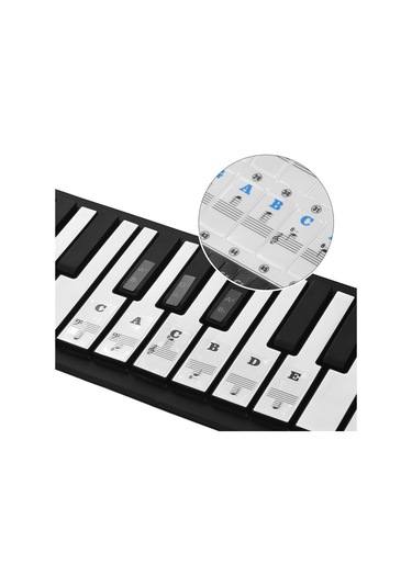 Maiyame "şeffaf Ve Çıkarılabilir Piyano Çıkartmaları - 37/49/54/61/88 Tuşlu Klavyeler İçin Müzik Notası Sticker Seti"