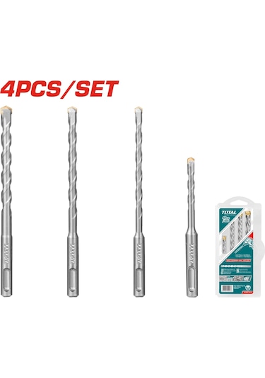 Total 4 Parça Sds Matkap Ucu Seti - Tacsd1945