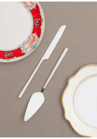 The Mia Bianco Pasta Servis Takımı Gümüş 2 Parça Ckb0249 Gümüş