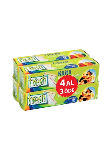 Fresh-Up Kilitli Buzdolabı Poşeti 17 x 23 CM 4 Al 3 Öde