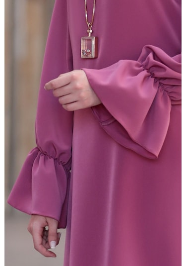 Leman Büyük Beden Tesettür Tunik Gülkurusu