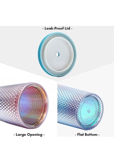 Novahub 710ml Şeffaf Kırmızı Plastik Su Bardağı, Kapaklı Pipetli, Darbeye Ve Isıya Dayanıklı, Çeşitli Renkler Diğer